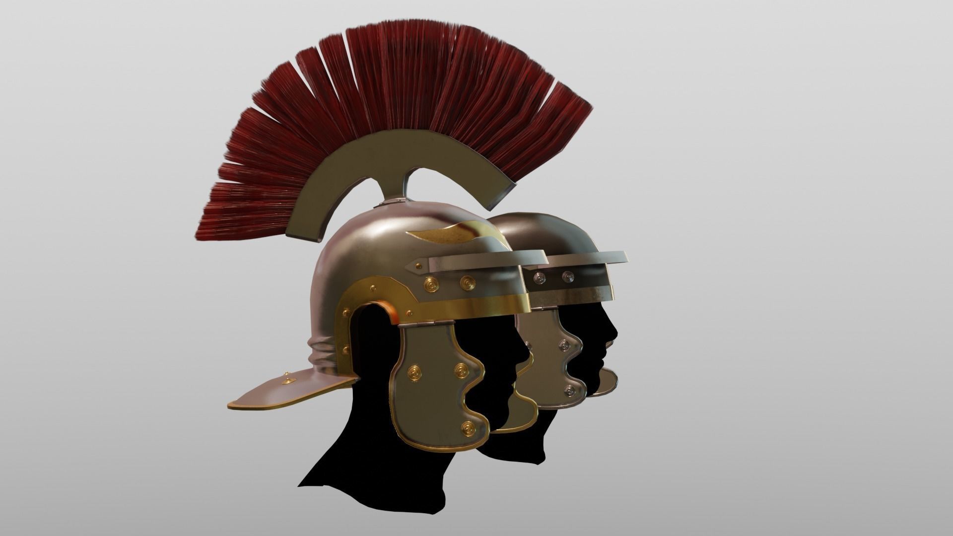 Roman Helmet LowPoly Low-poly 3D model_4
