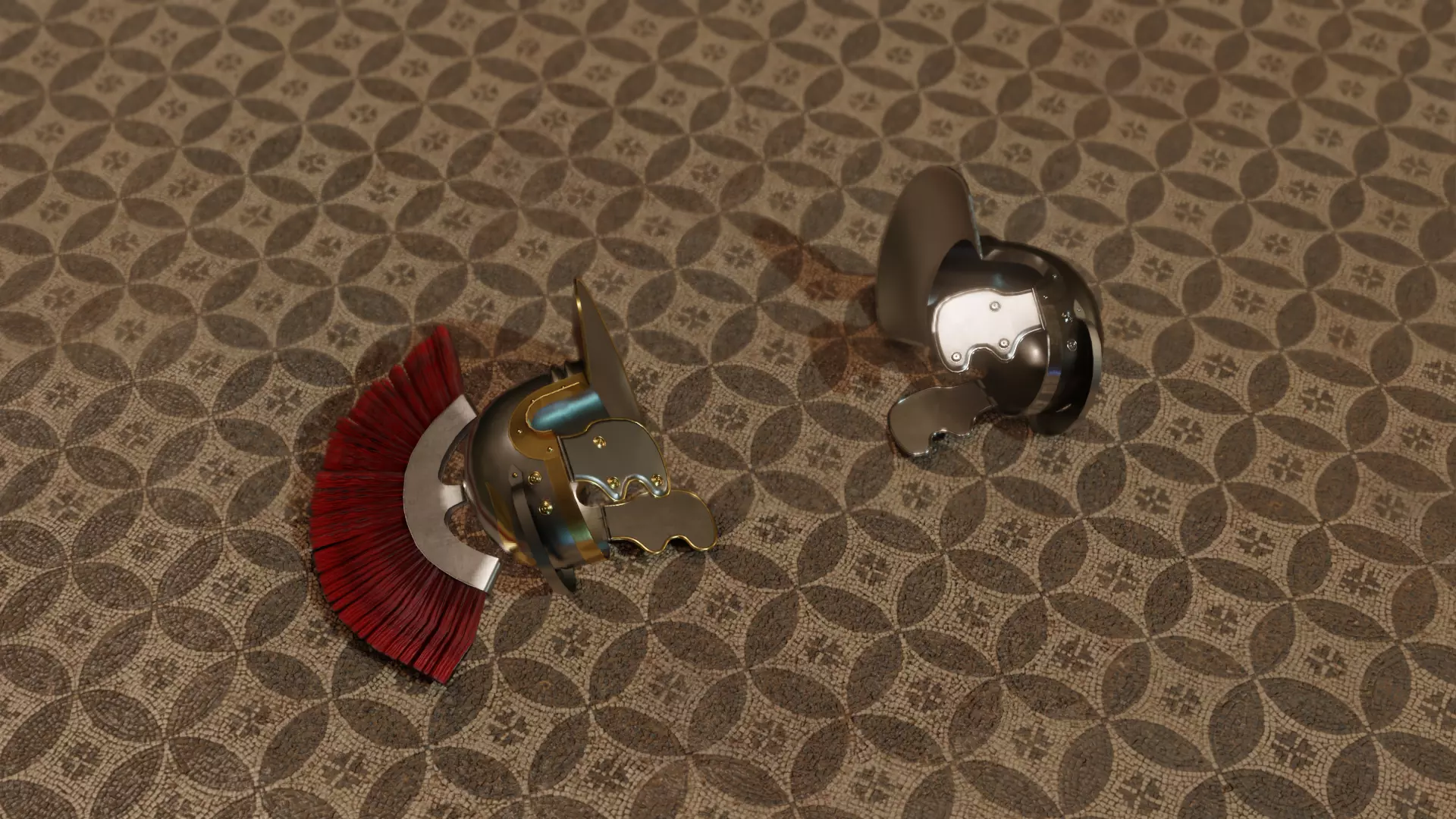 Roman Helmet LowPoly Low-poly 3D model_0