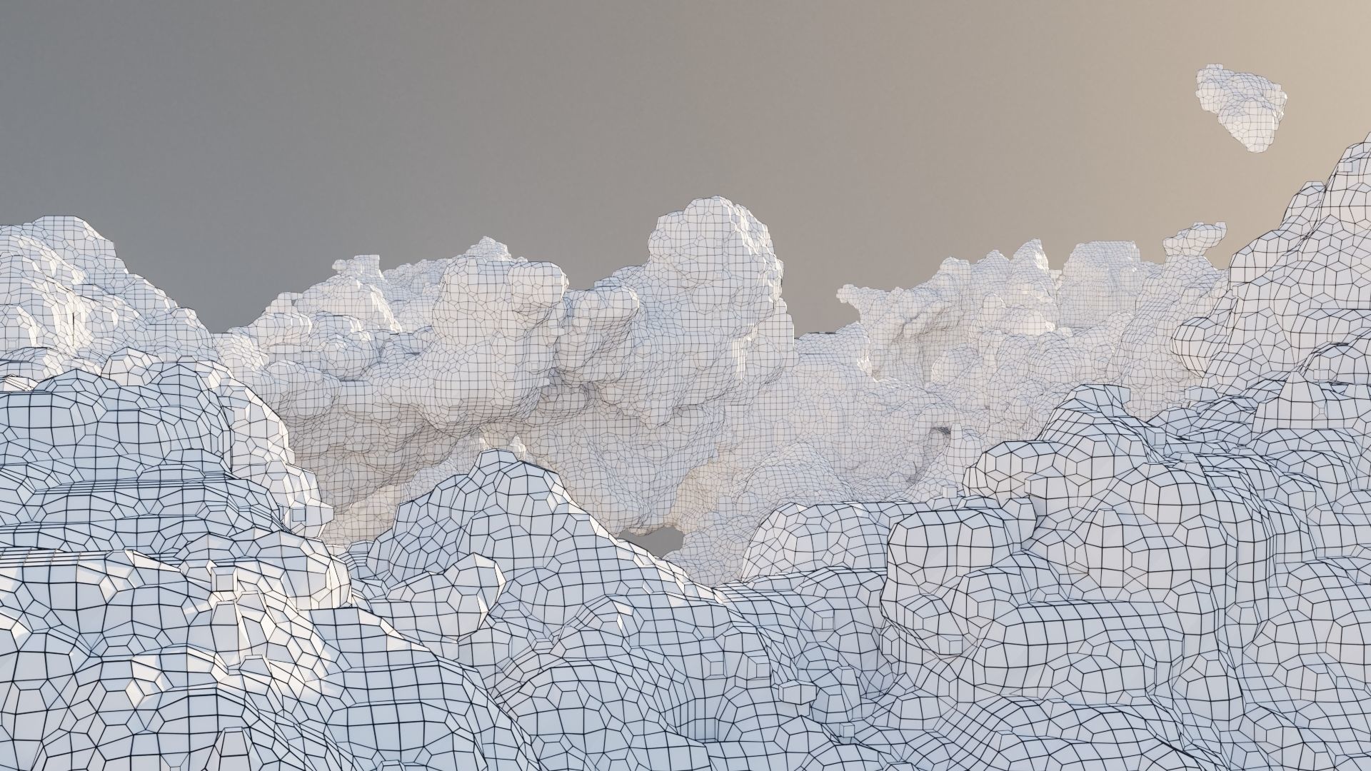 Cloud Polygon Blender 2 3D model_9