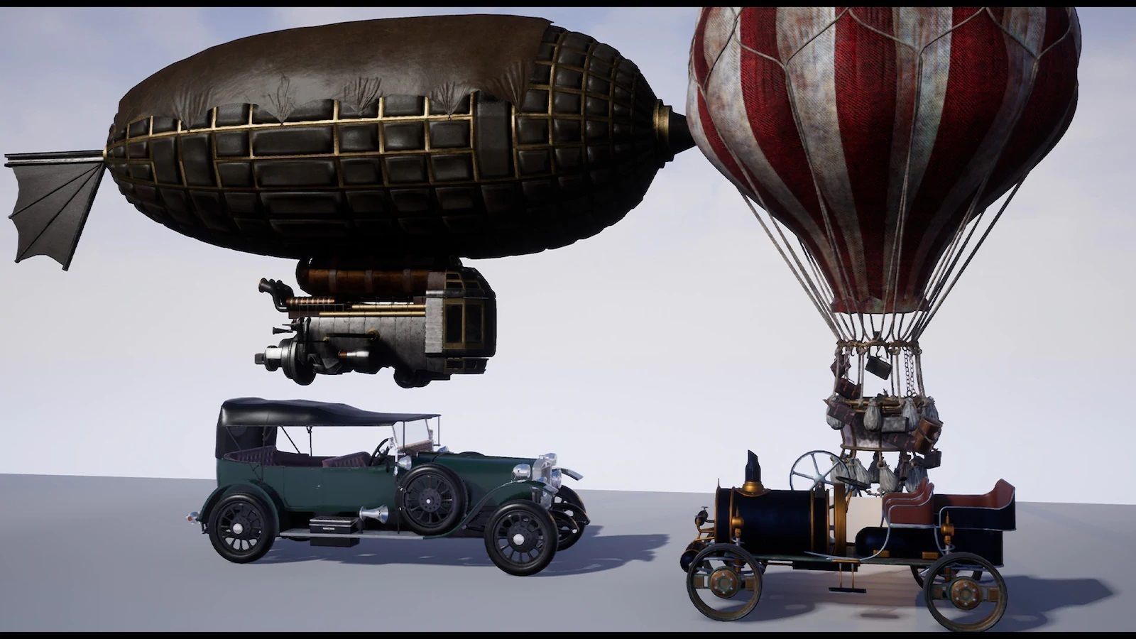 SteamPunk Victorian Vehicles Low-poly 3D model_1