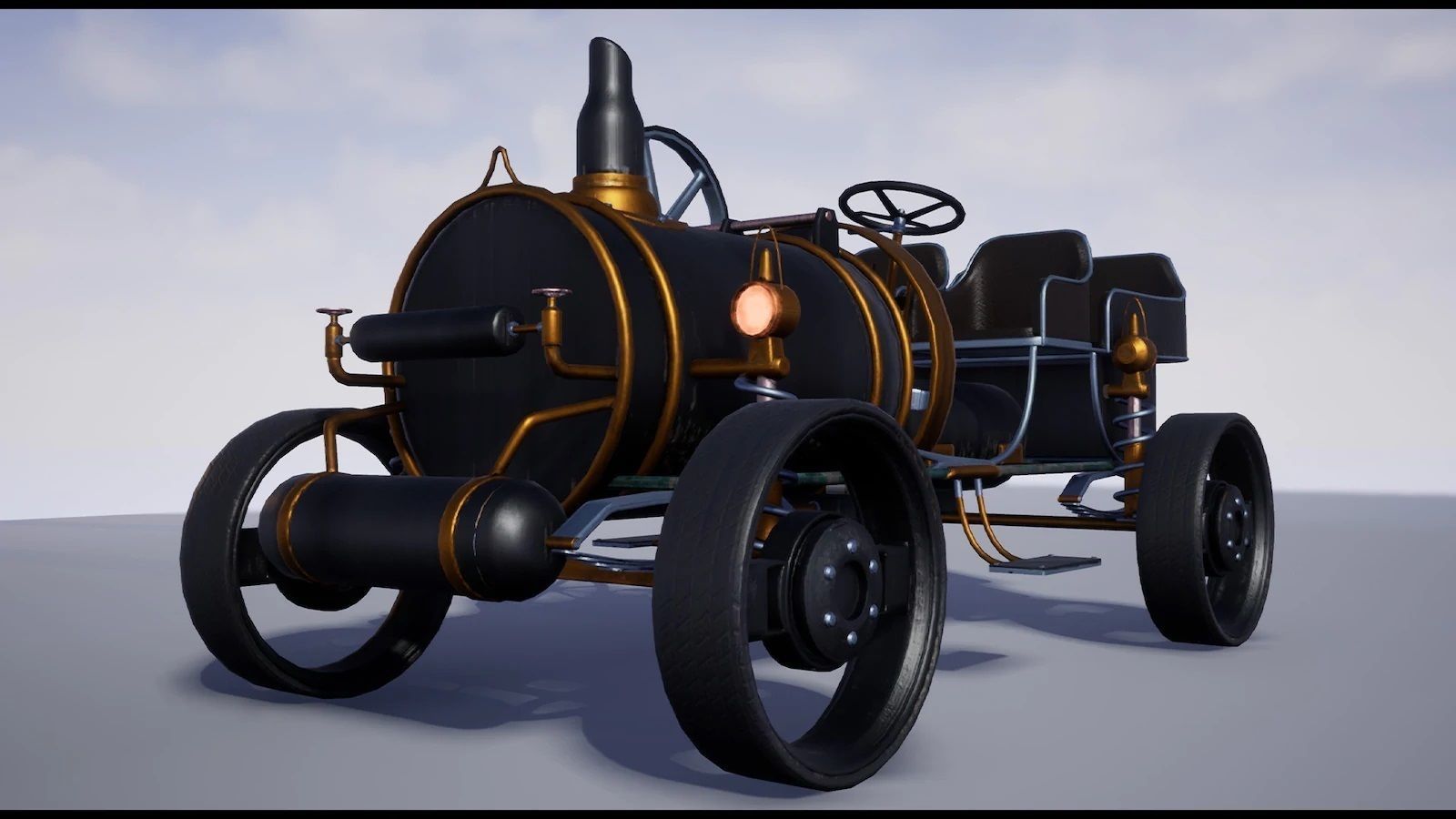 SteamPunk Victorian Vehicles Low-poly 3D model_10