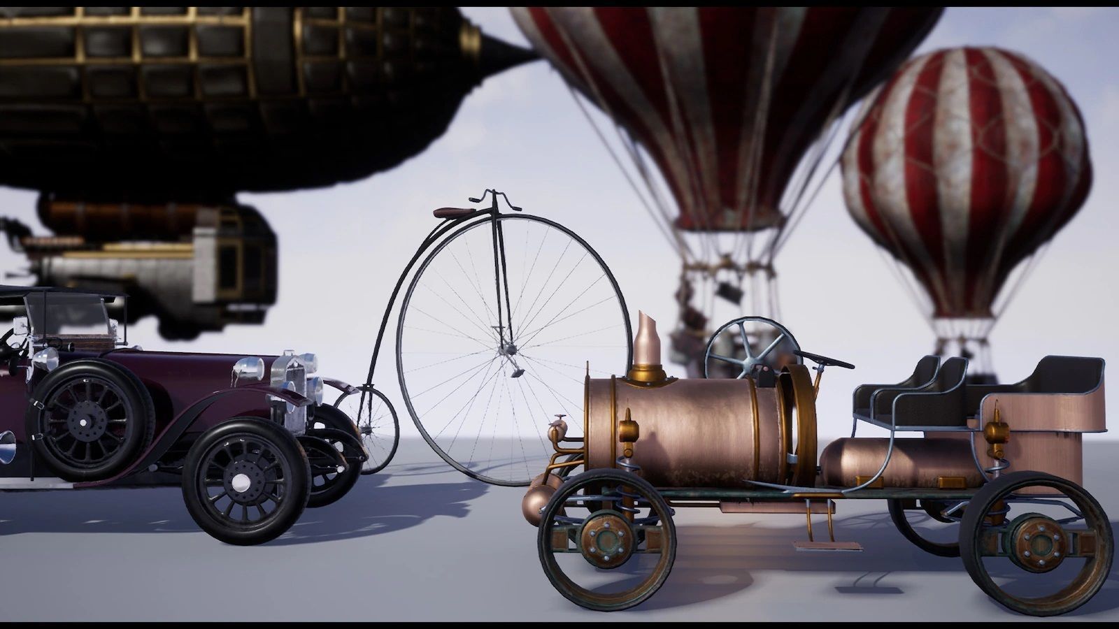 SteamPunk Victorian Vehicles Low-poly 3D model_16