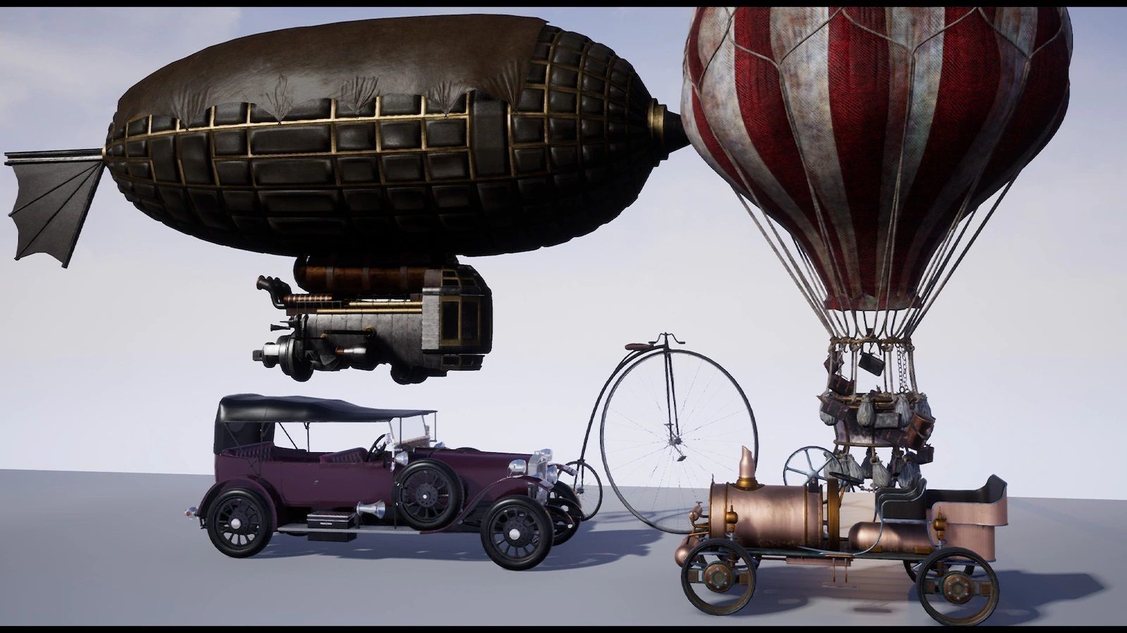 SteamPunk Victorian Vehicles Low-poly 3D model_17