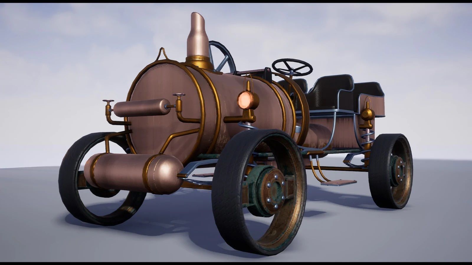 SteamPunk Victorian Vehicles Low-poly 3D model_8