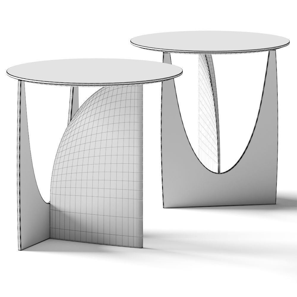 Ethnicraft Oak Geometric Coffee Tables 3D model_1