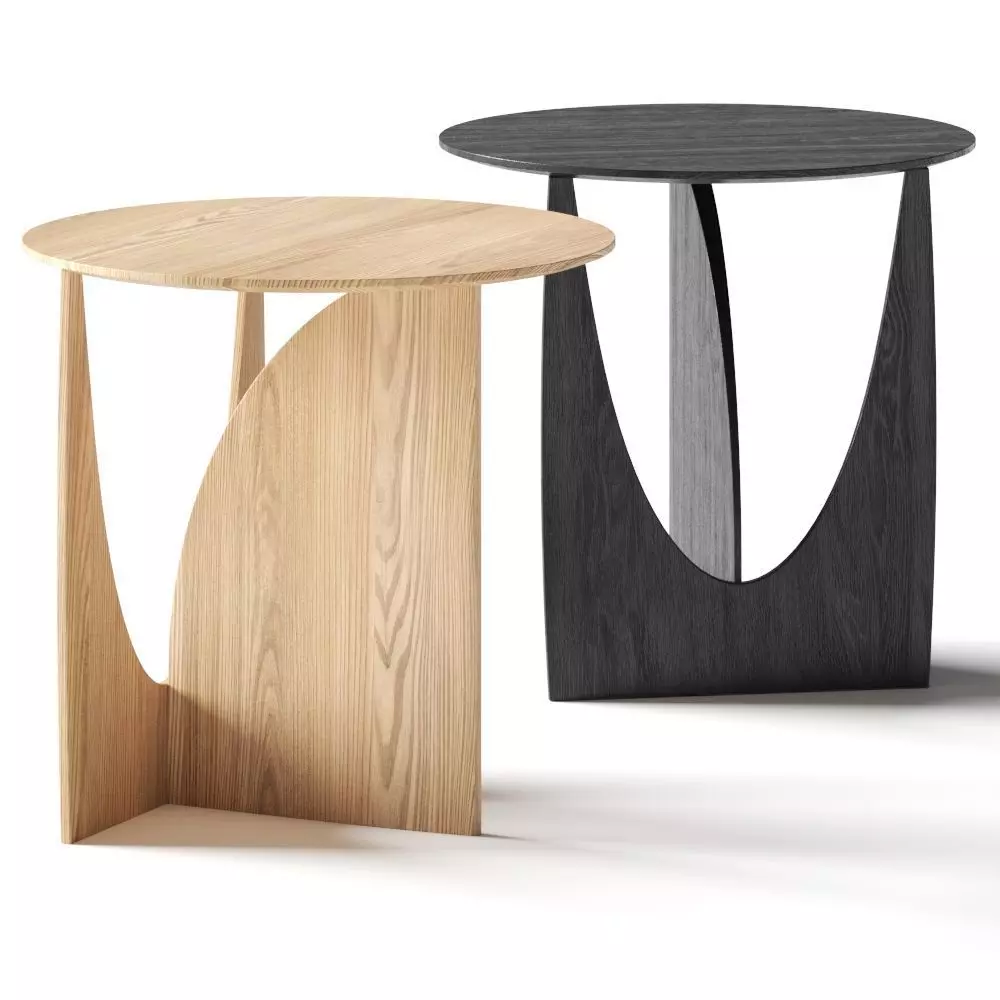 Ethnicraft Oak Geometric Coffee Tables 3D model_0