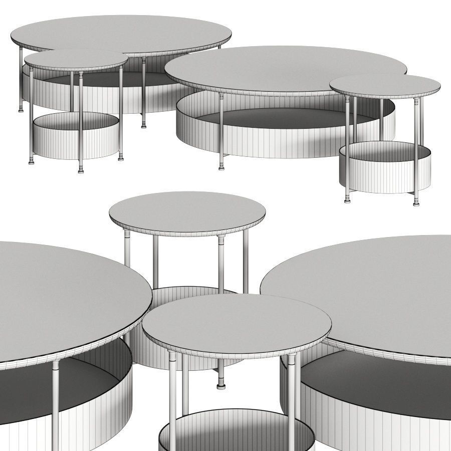 HC28 Tile Coffee Tables 3D model_1