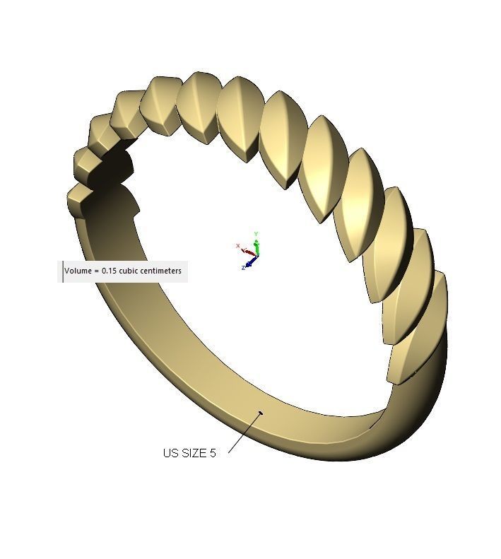 Tilted wheat leaf band 3D print model_10