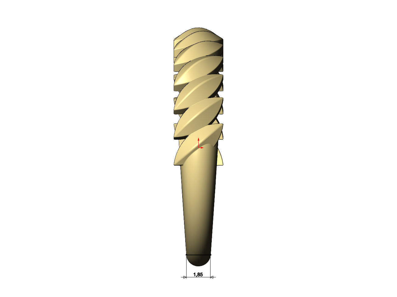 Tilted wheat leaf band 3D print model_7