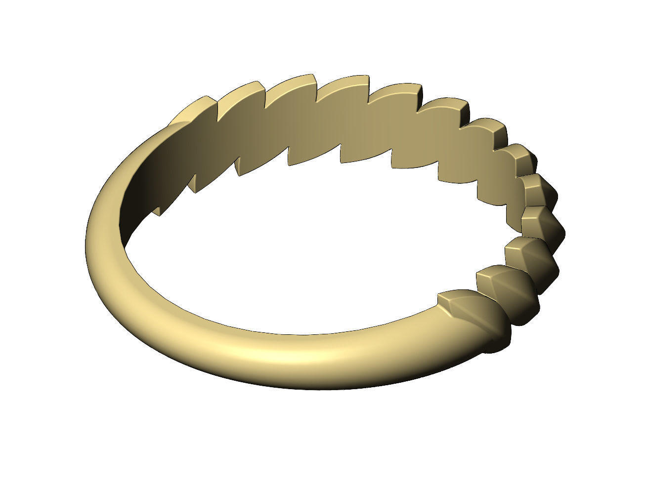 Tilted wheat leaf band 3D print model_9