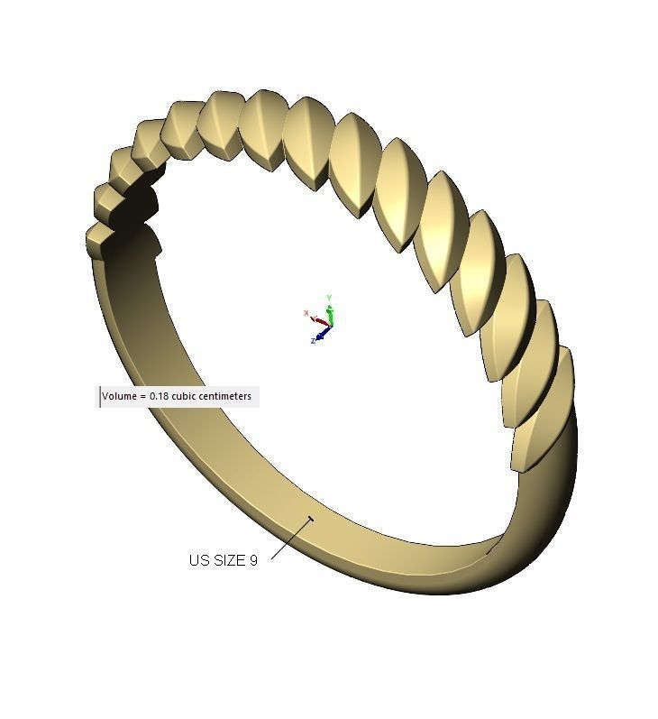 Tilted wheat leaf band 3D print model_11
