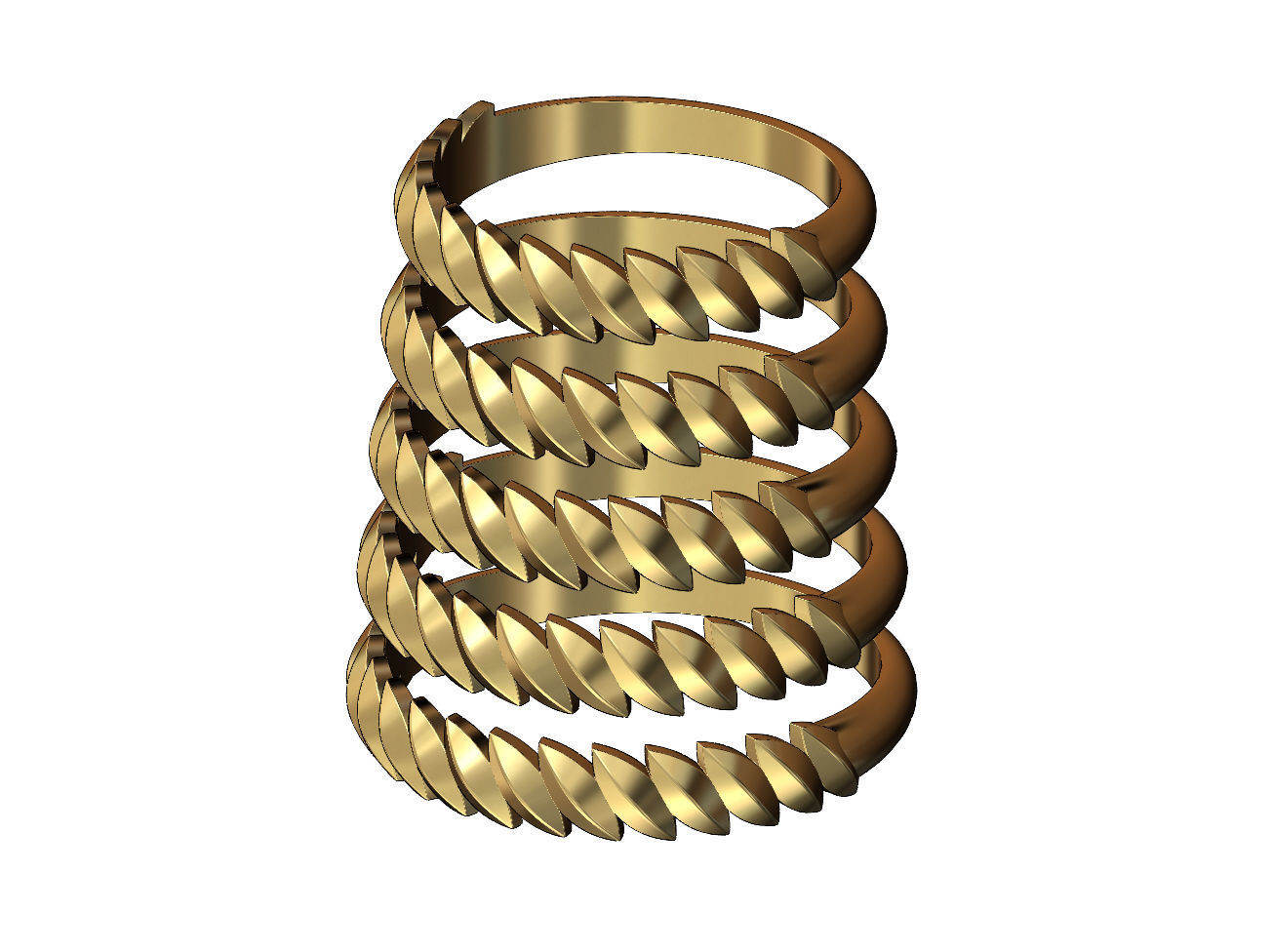 Tilted wheat leaf band 3D print model_1