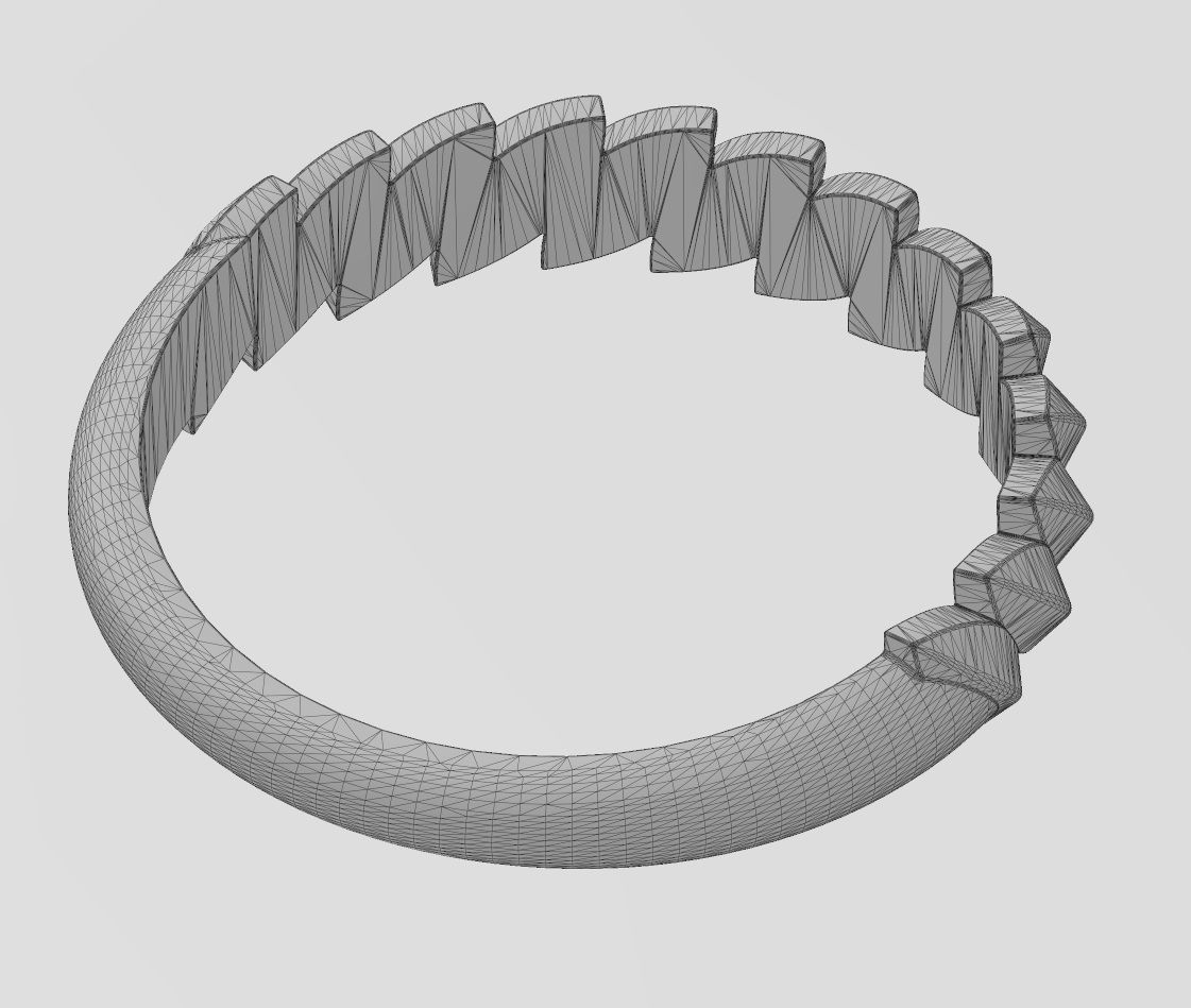 Tilted wheat leaf band 3D print model_14