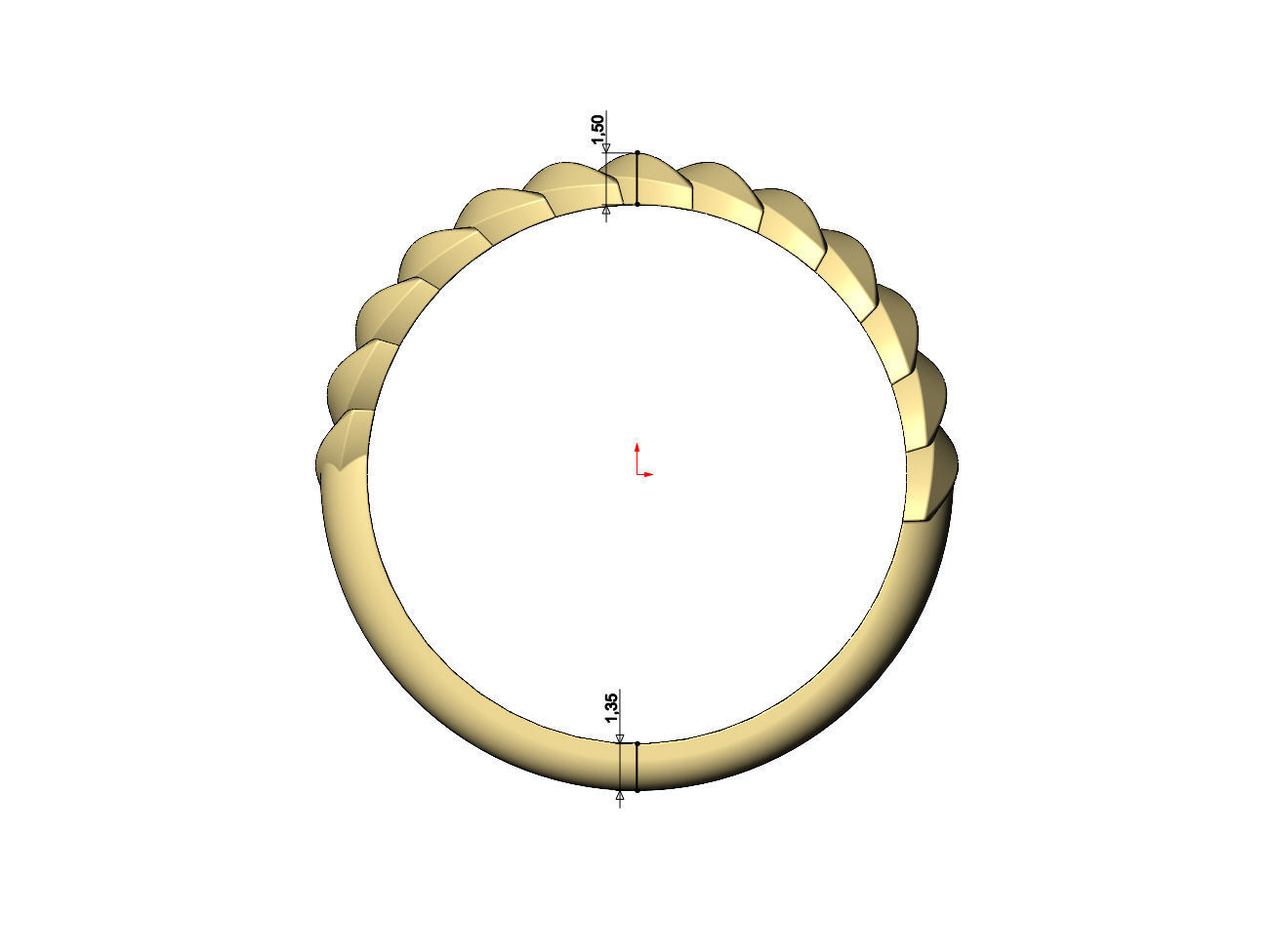 Tilted wheat leaf band 3D print model_5