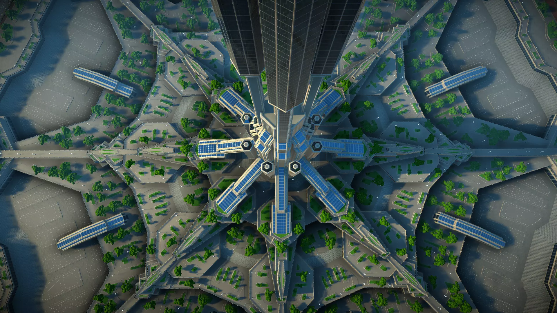 Sci fi city low-poly constructor Low-poly 3D model_0