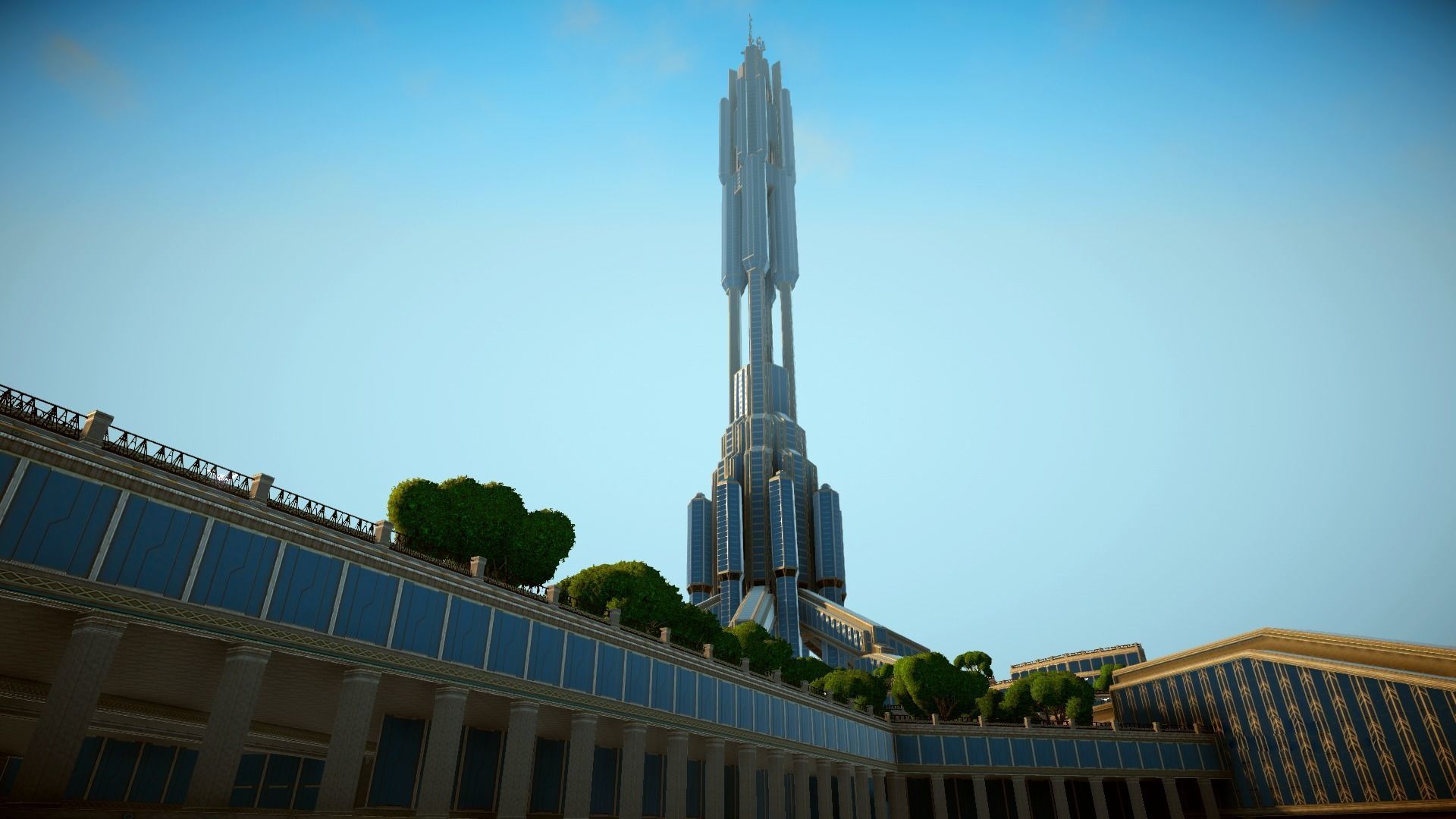 Sci fi city low-poly constructor Low-poly 3D model_4