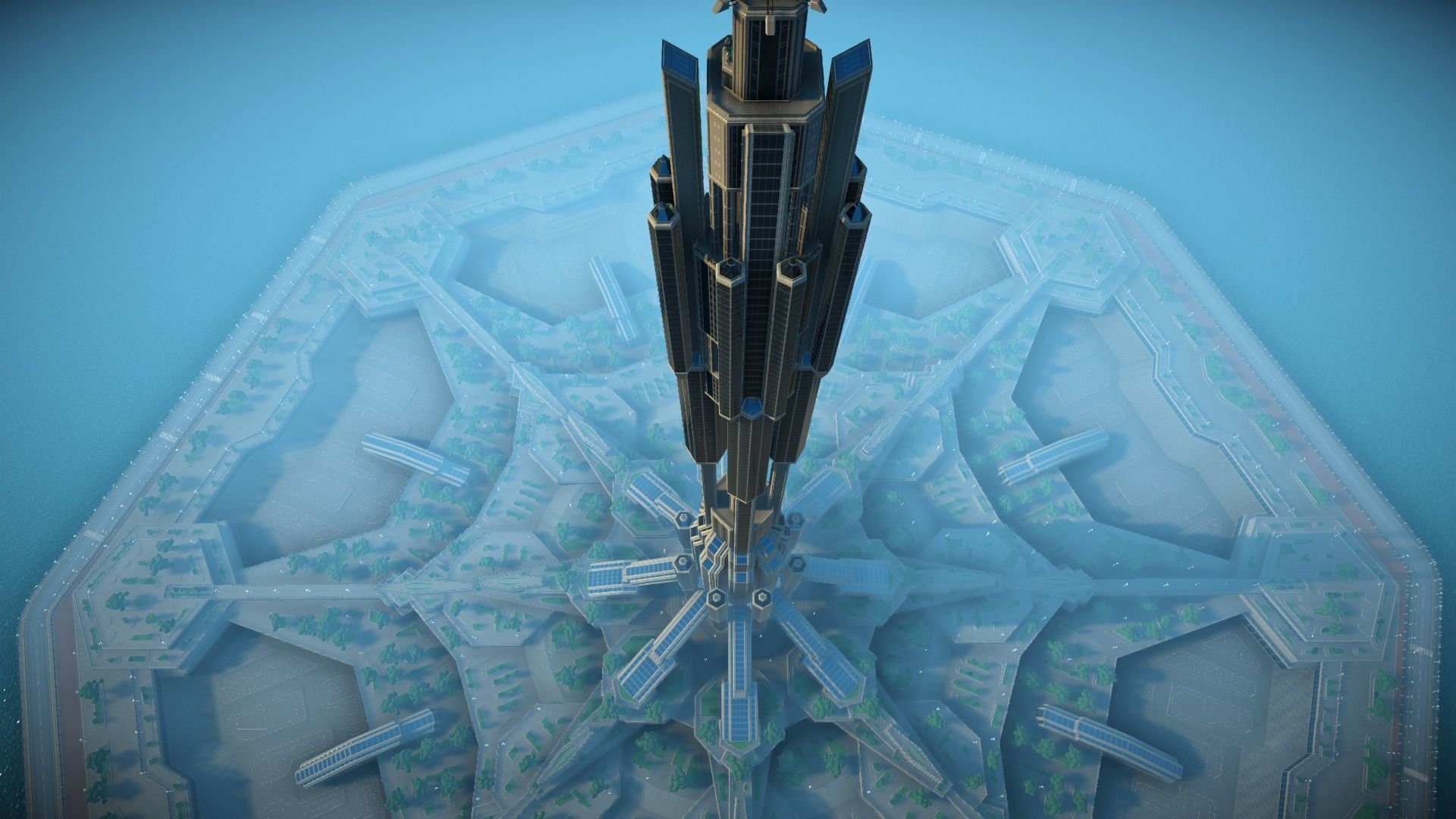 Sci fi city low-poly constructor Low-poly 3D model_44