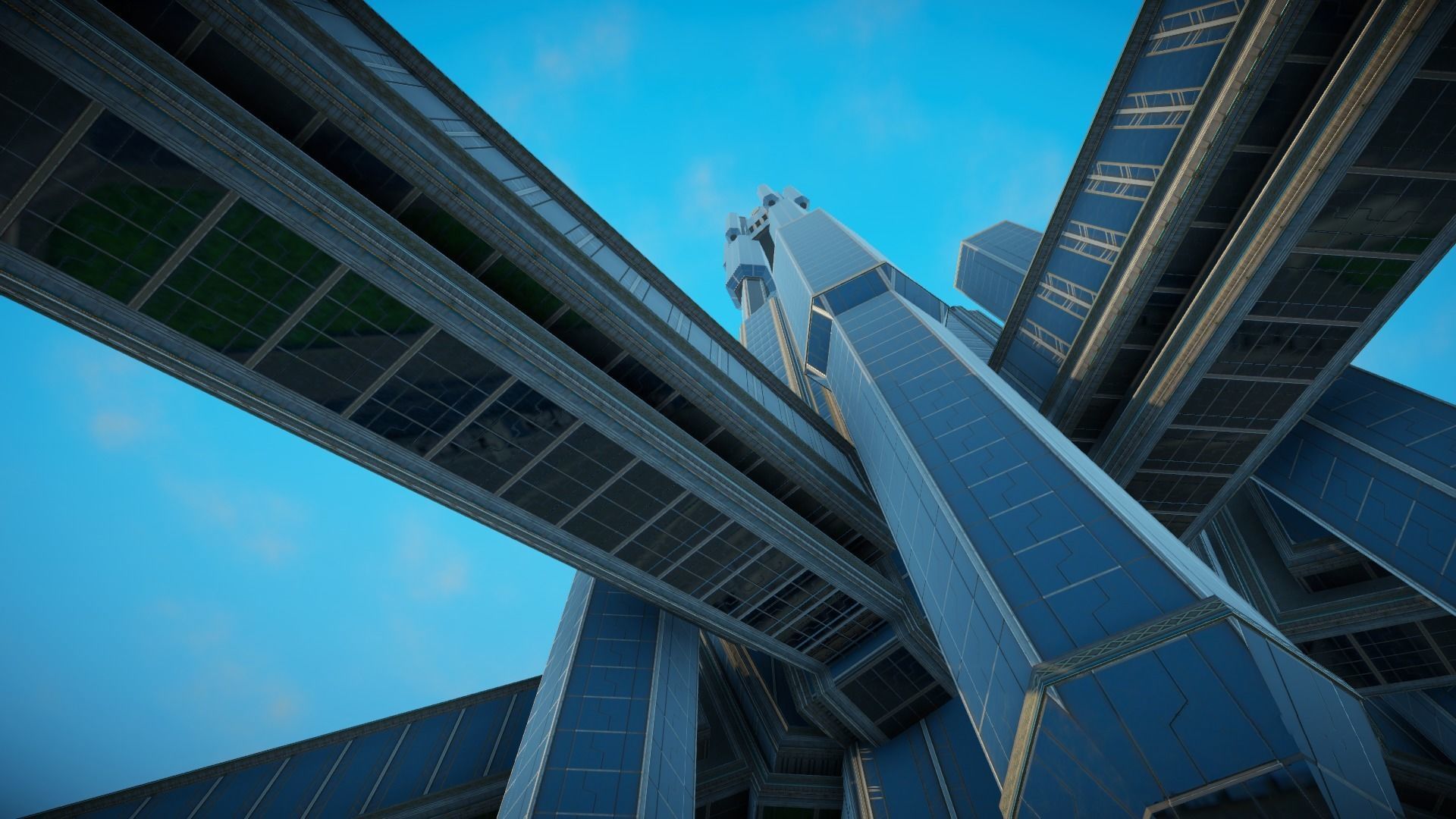 Sci fi city low-poly constructor Low-poly 3D model_42