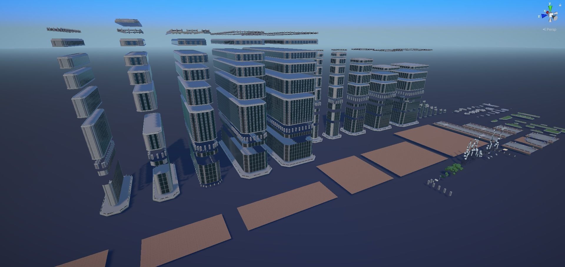Sci fi city low-poly constructor Low-poly 3D model_38