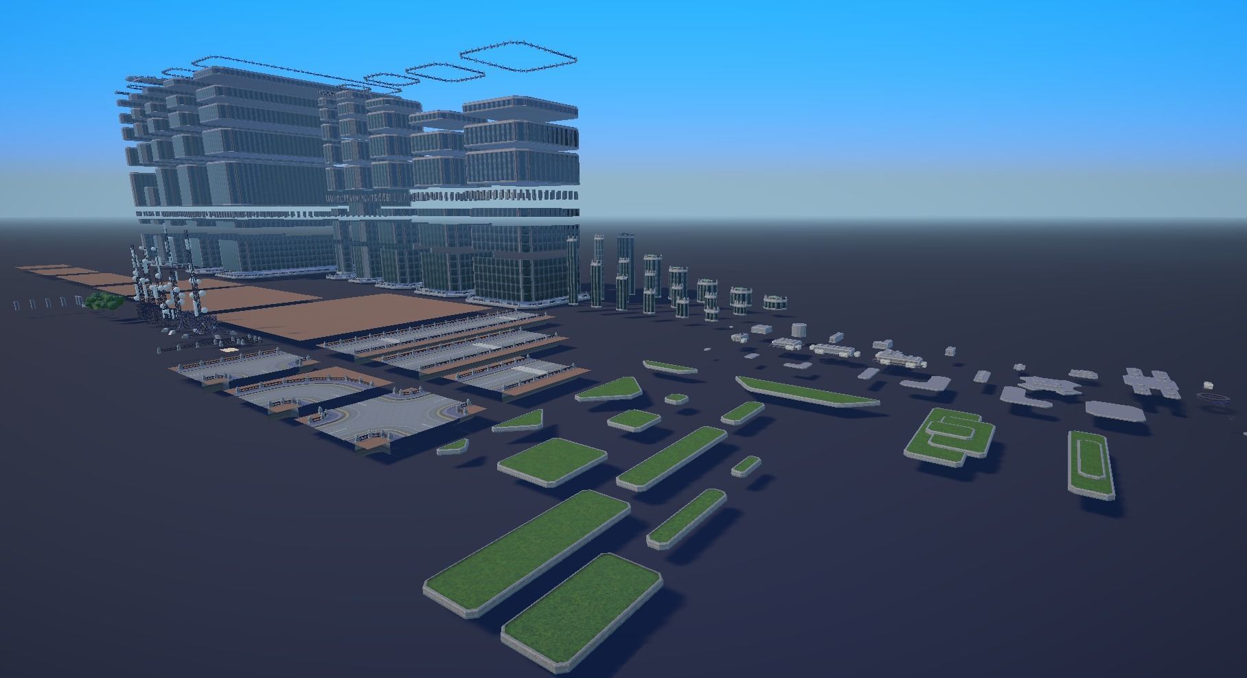 Sci fi city low-poly constructor Low-poly 3D model_33