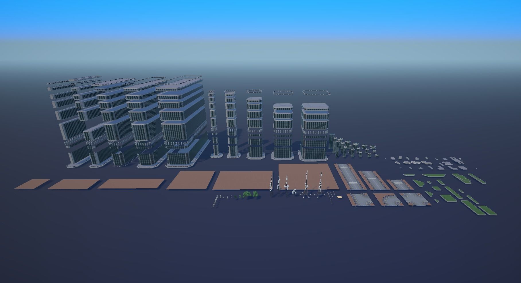 Sci fi city low-poly constructor Low-poly 3D model_31