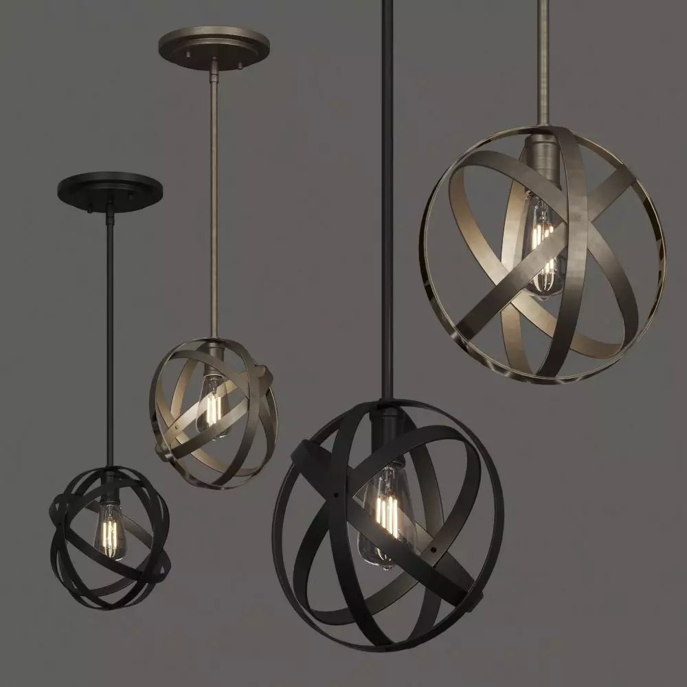 Wrought Studio Prange Globe Pendant Lamps 3D model_0