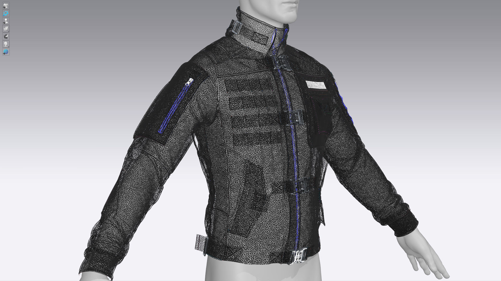 Military tactical jacket Uniform Soldier 3D model_11