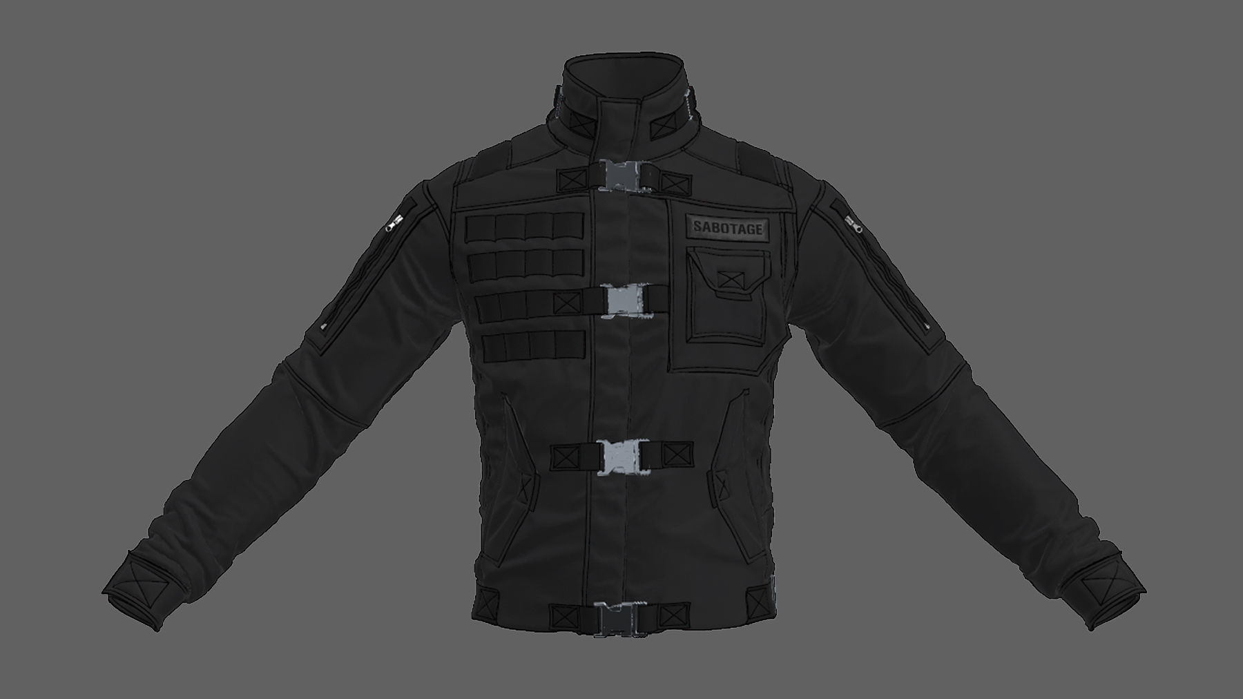 Military tactical jacket Uniform Soldier 3D model_2