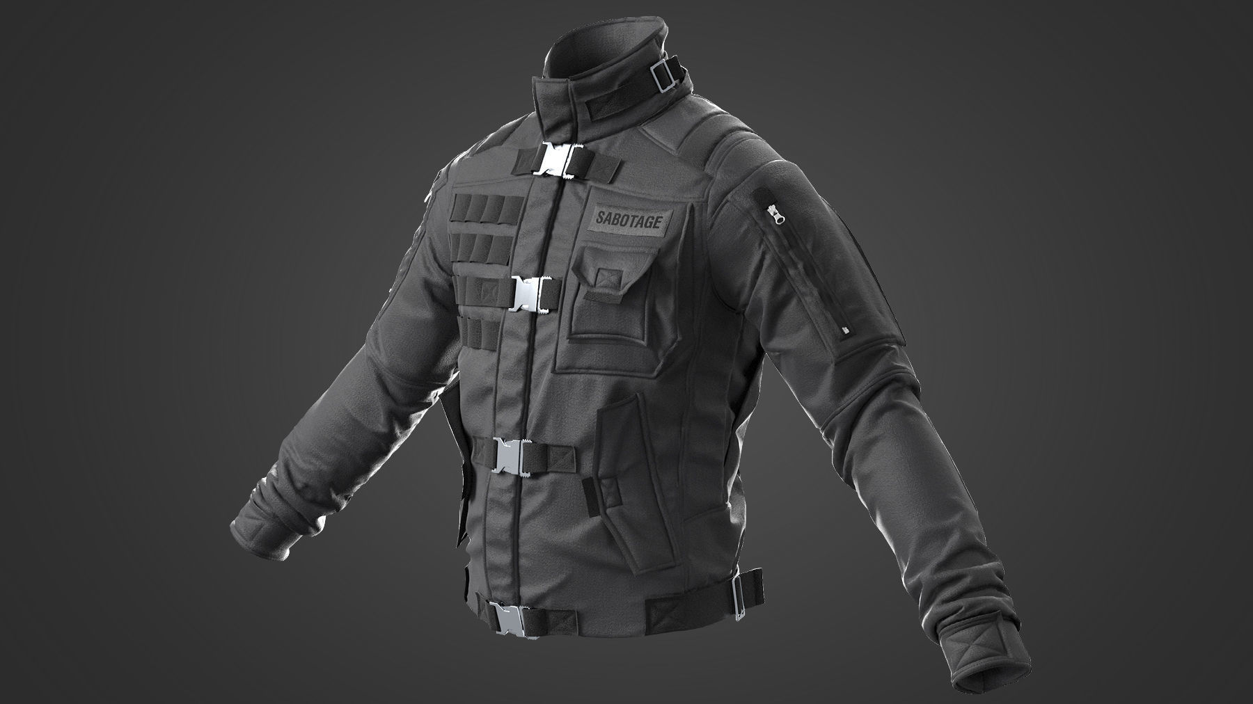 Military tactical jacket Uniform Soldier 3D model_1