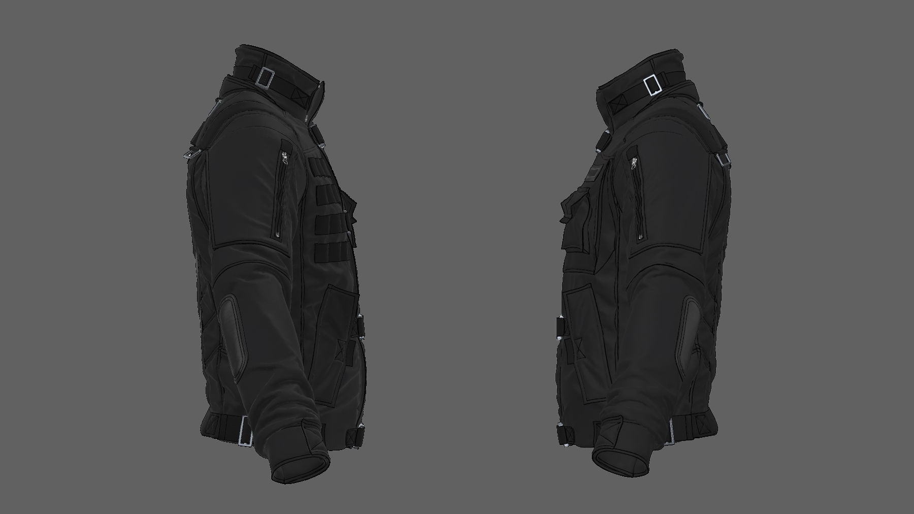 Military tactical jacket Uniform Soldier 3D model_5