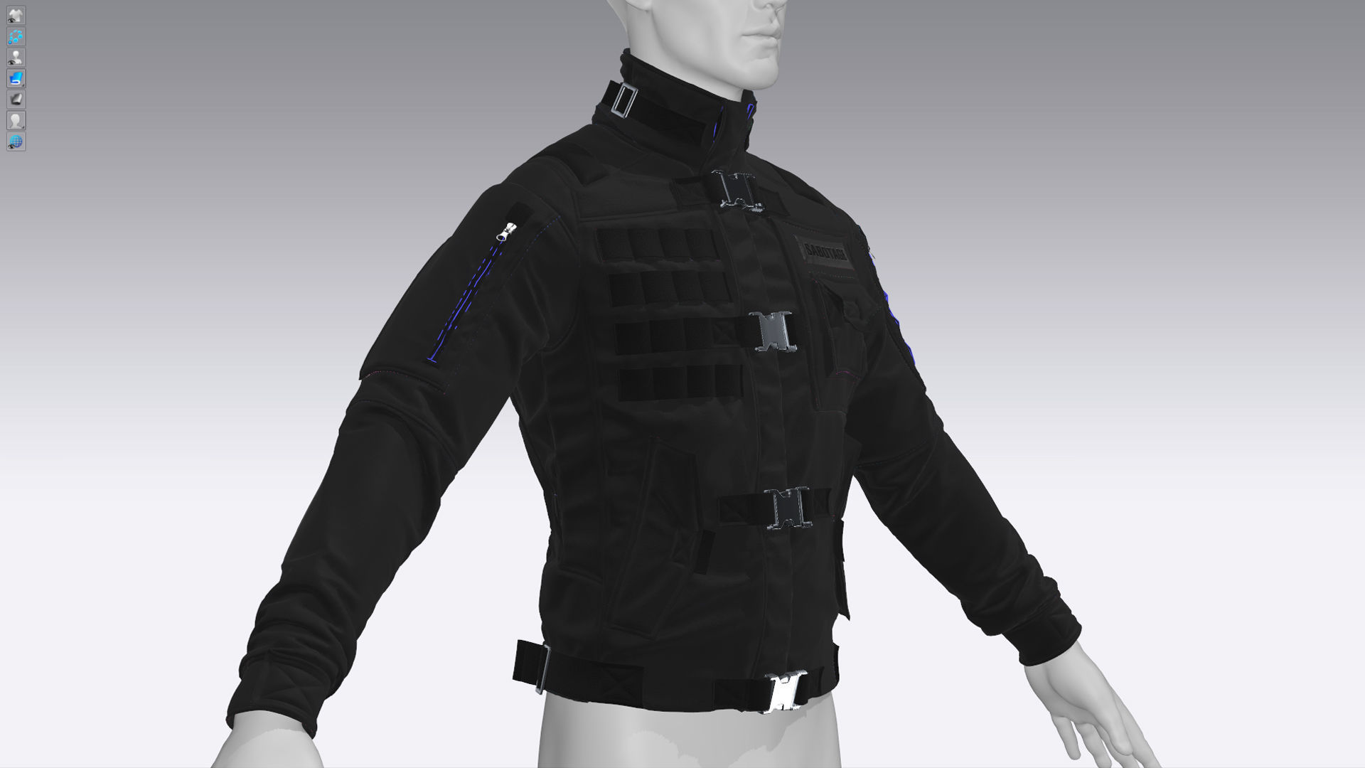 Military tactical jacket Uniform Soldier 3D model_7