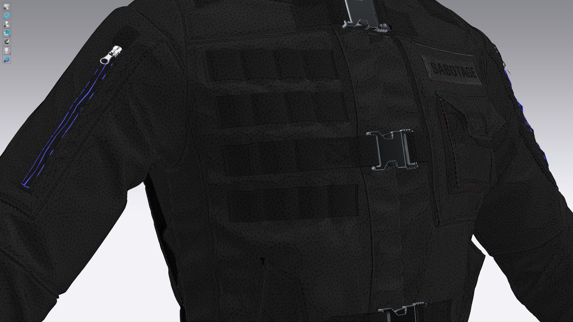 Military tactical jacket Uniform Soldier 3D model_9