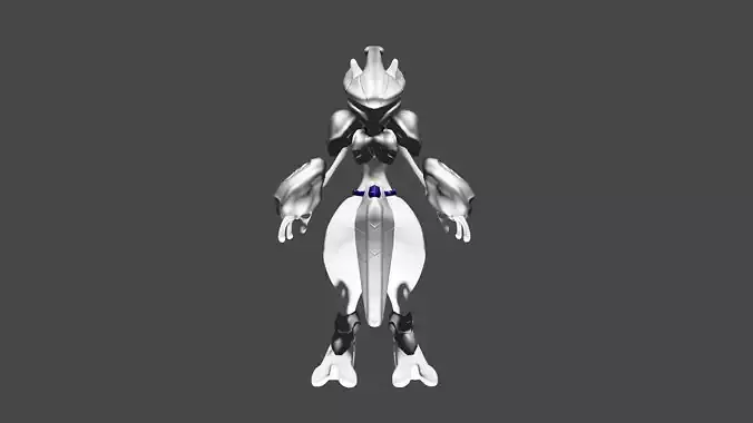 Pokemon Mewtwo with Armor Low-poly 3D model