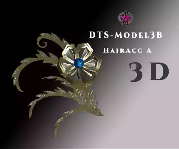 DTS - Model3B - Hair AccA Low-poly 3D model