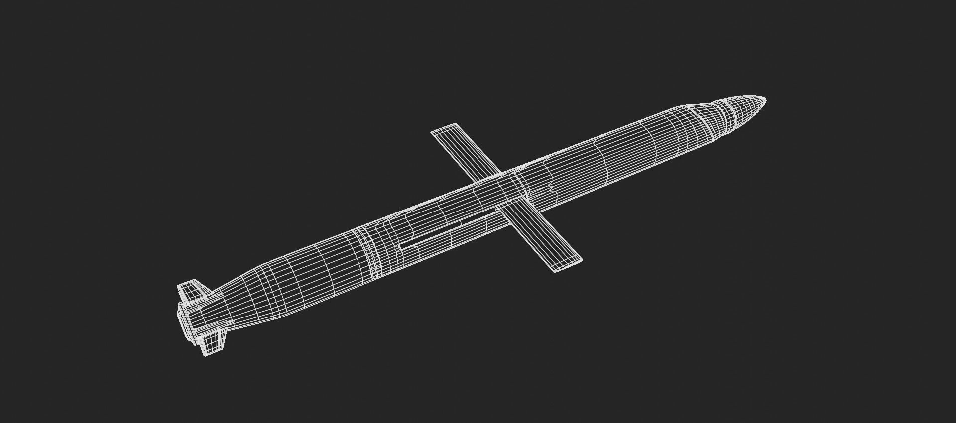3M-54E Kalibr Anti Ship Missile  Low-poly 3D model_7