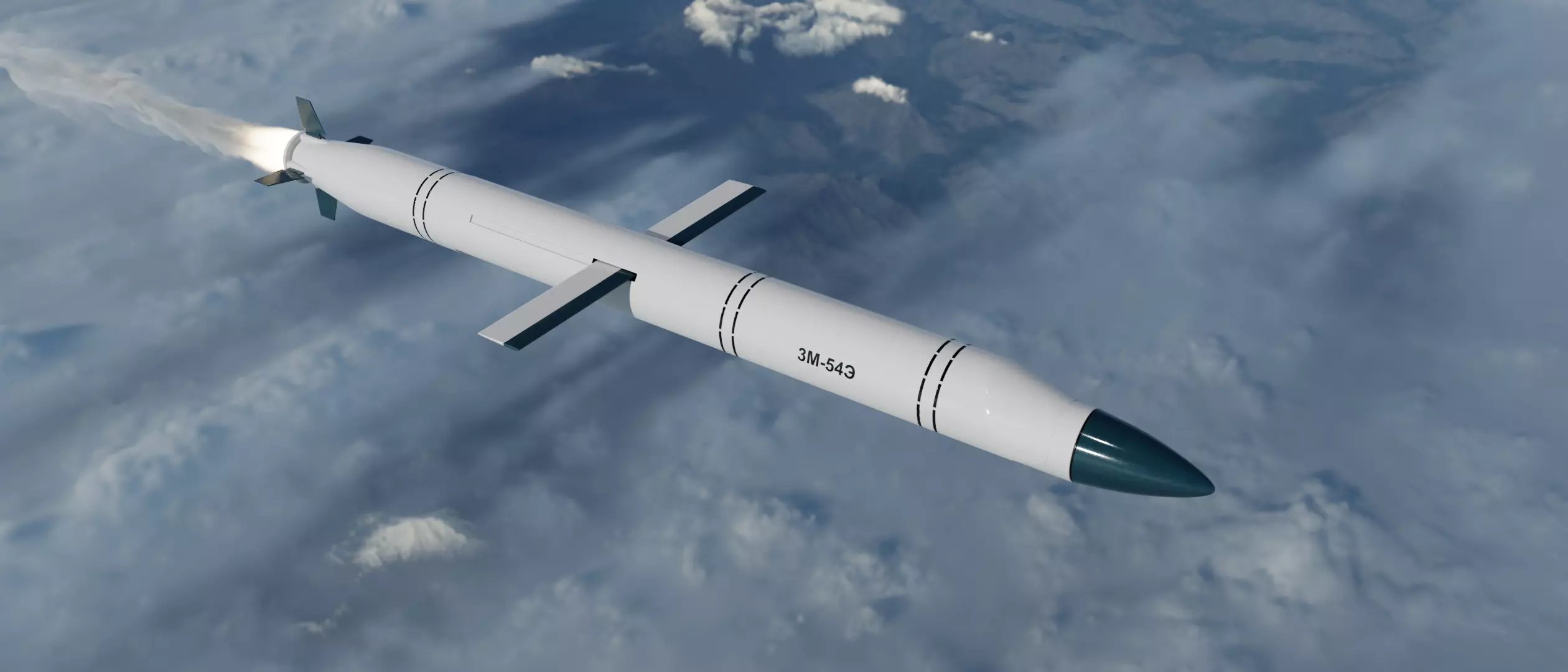3M-54E Kalibr Anti Ship Missile  Low-poly 3D model_0