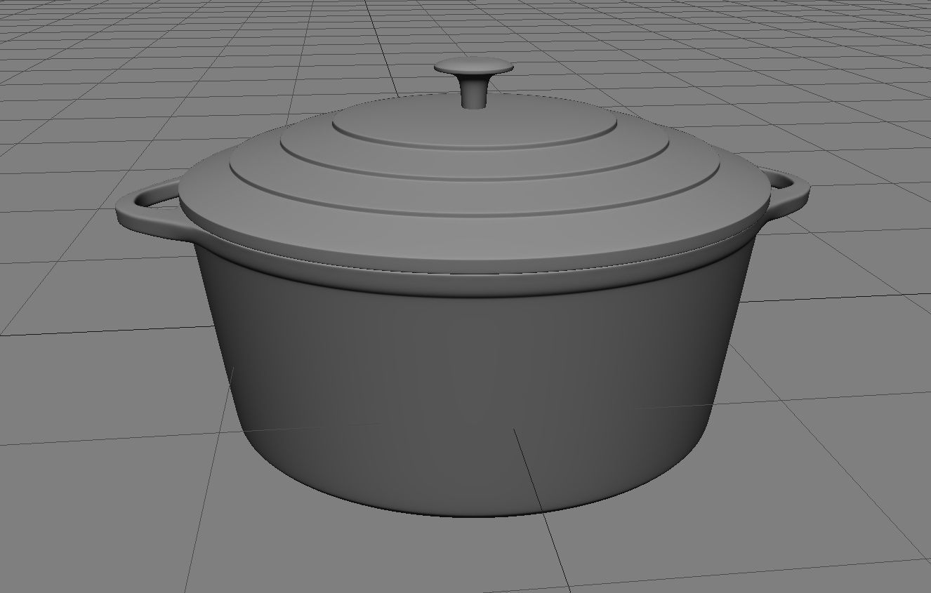 Blue Cooking Pot 3D Model Low-poly 3D model_8