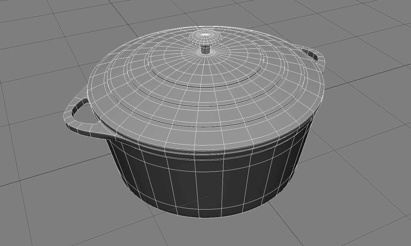 Blue Cooking Pot 3D Model Low-poly 3D model_4