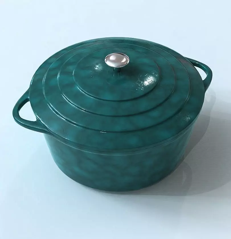 Blue Cooking Pot 3D Model Low-poly 3D model_1