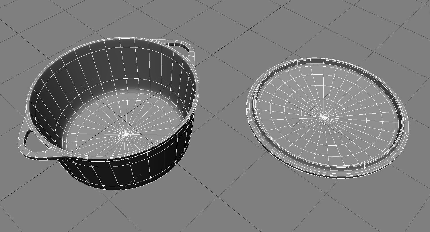 Blue Cooking Pot 3D Model Low-poly 3D model_3