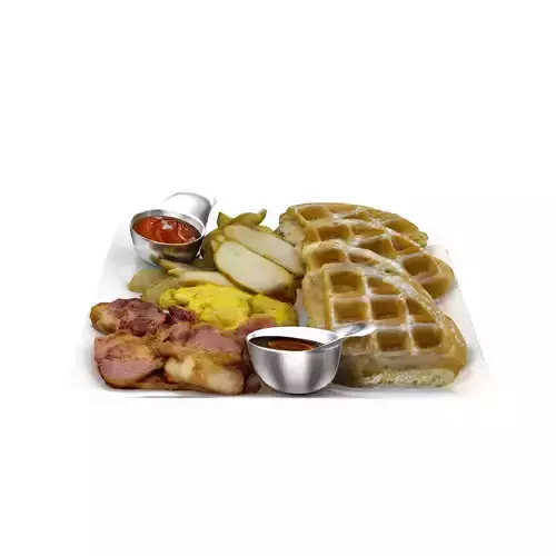 classic breakfast Low-poly 3D model