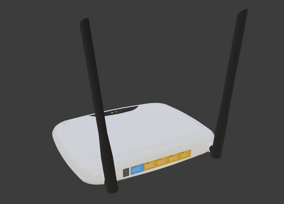 Router wireless Low-poly 3D model_1