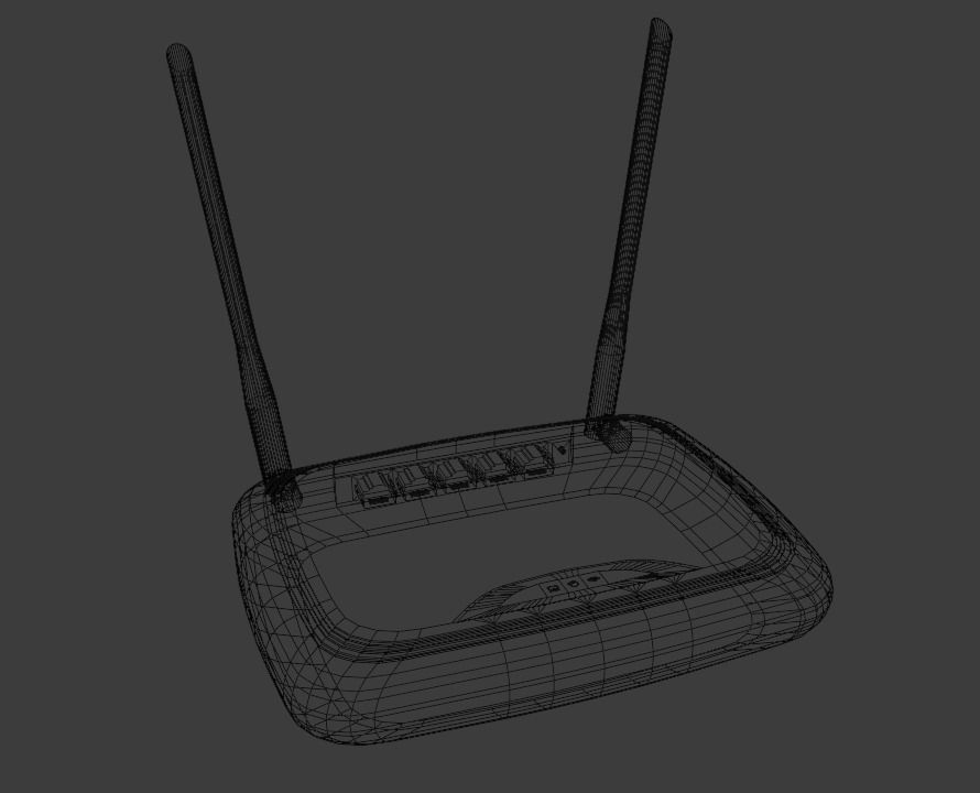 Router wireless Low-poly 3D model_2