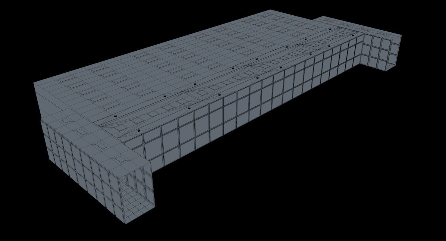 Hospital corridor with Empty rooms 3D model_16