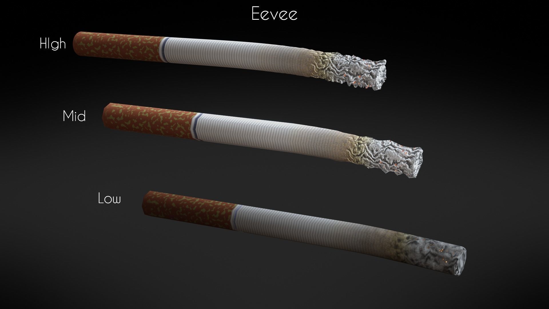 PBR Generic Cigarette Burning  Low-poly 3D model_8