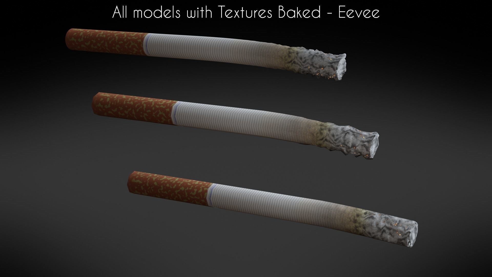 PBR Generic Cigarette Burning  Low-poly 3D model_10