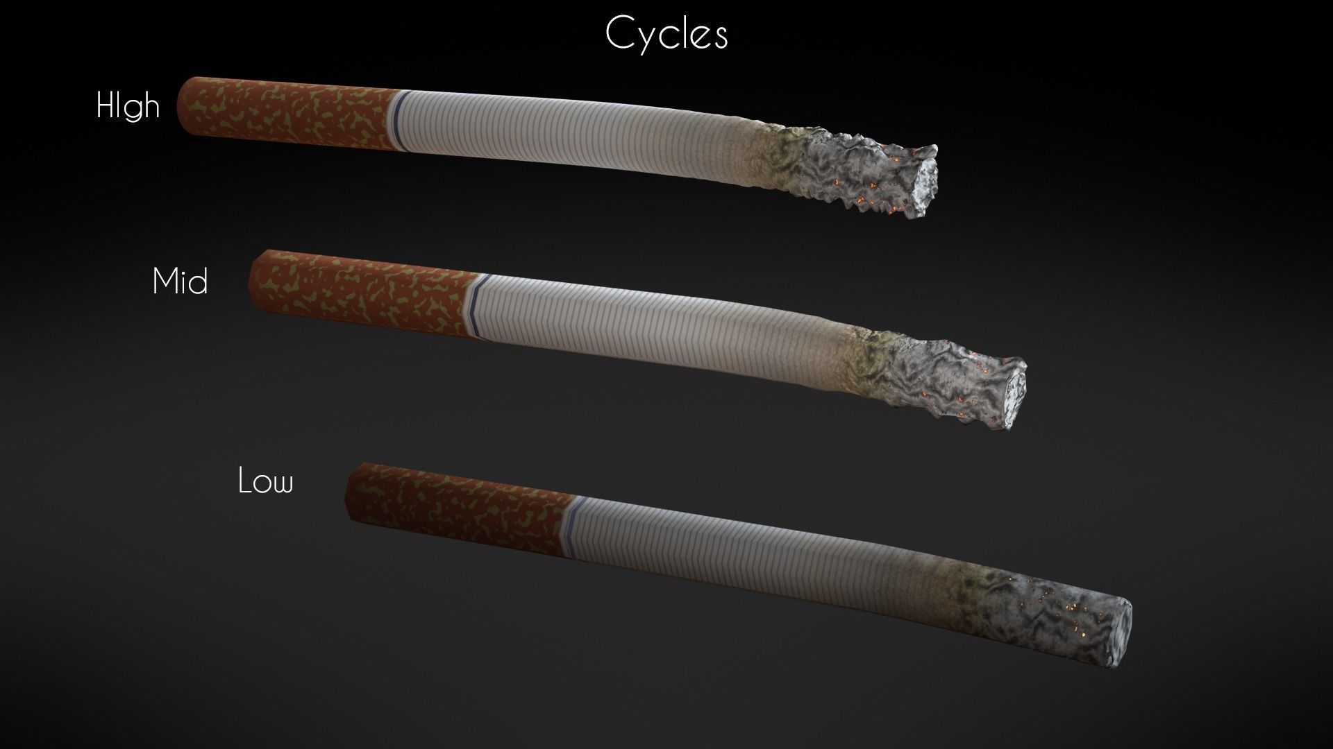 PBR Generic Cigarette Burning  Low-poly 3D model_9