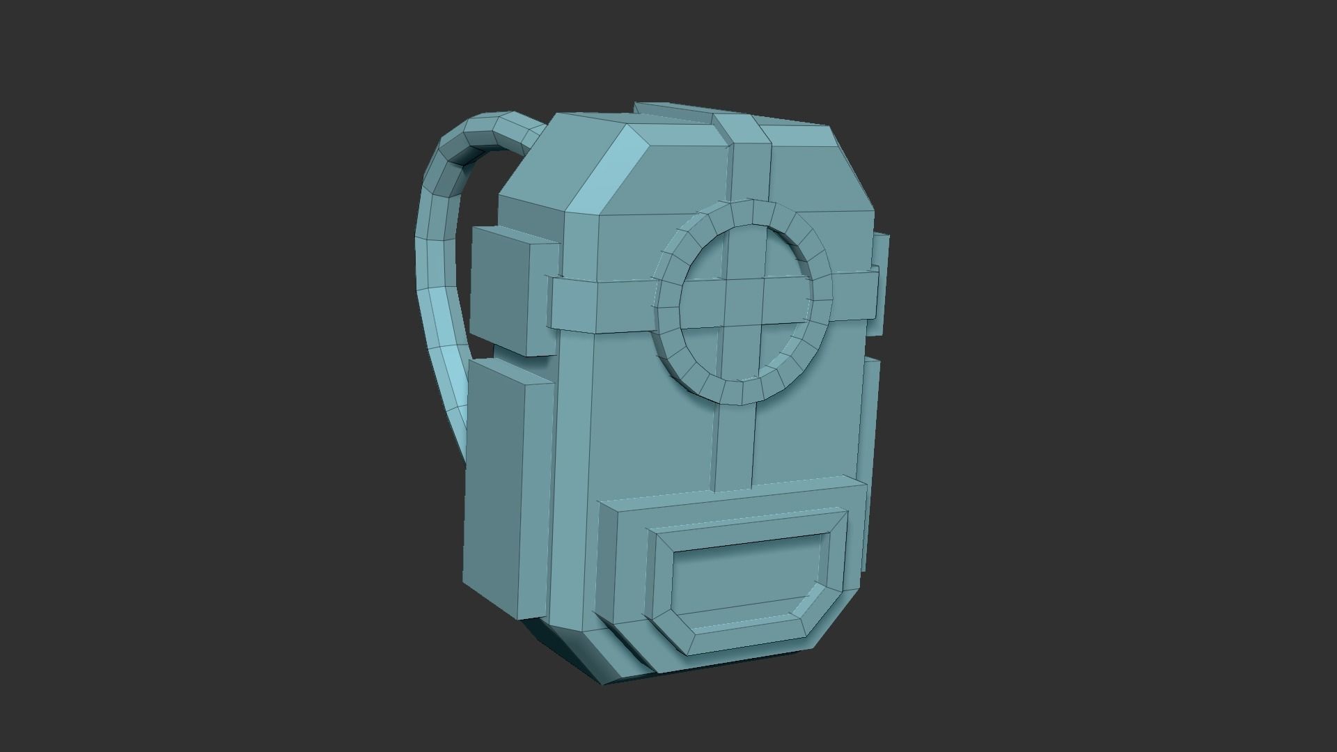 Sci-Fi Medic Kit Backpack - Character Design Low-poly 3D model_10