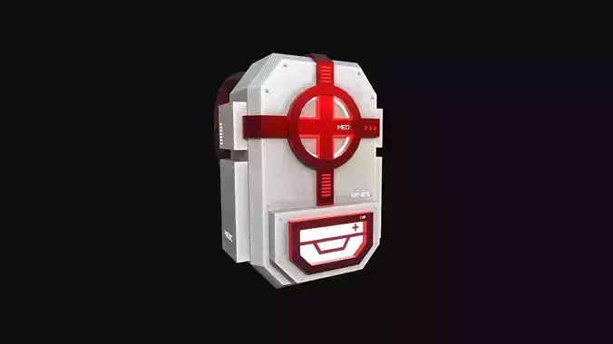 Sci-Fi Medic Kit Backpack - Character Design Low-poly 3D model