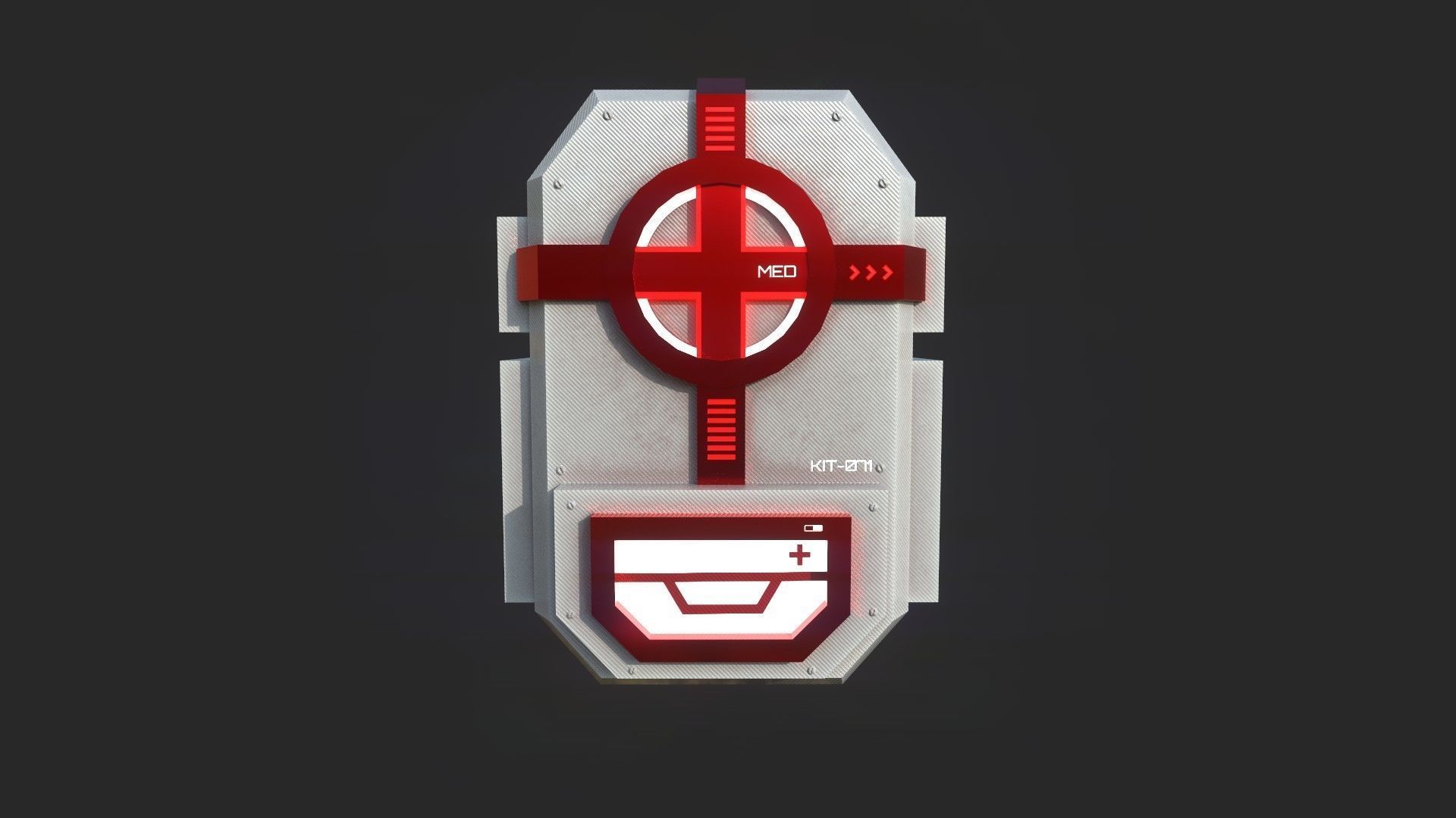 Sci-Fi Medic Kit Backpack - Character Design Low-poly 3D model_2